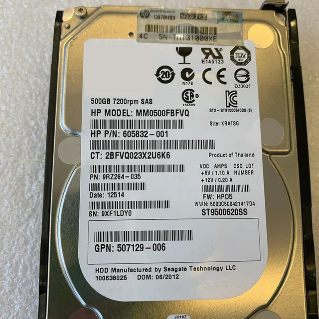 Alt view image 2 of 3 - 500GB 2.5" SAS 12Gb/s 7200RPM 64MB Cache G8 G9 Internal Server Hard Drive 653953-001 652745-B21 Replacement 100% Tested