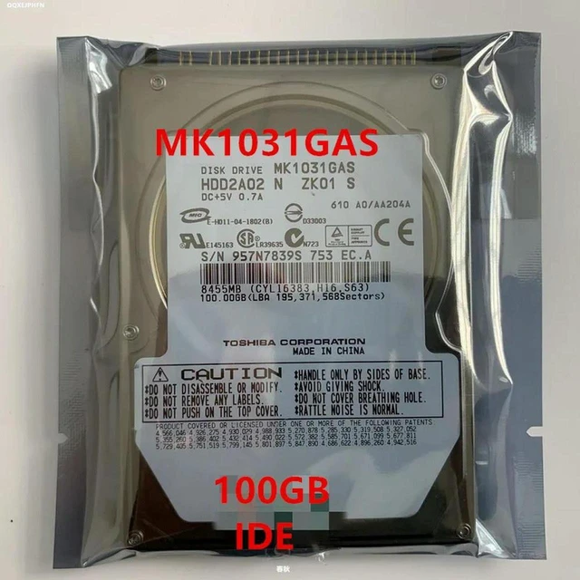 Main image of 100GB 2.5" IDE 4200RPM 2MB Cache 9.5mm Internal Notebook Hard Drive MK1031GAS Replacement 100% Tested