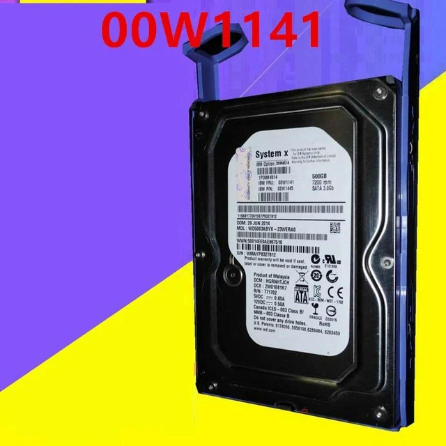 Main image of 500GB 3.5" SATA 3Gb/s 7200RPM 32MB Cache IBM X3250 M4 Internal Server Hard Drive 00W1141 39M4514 00W1445