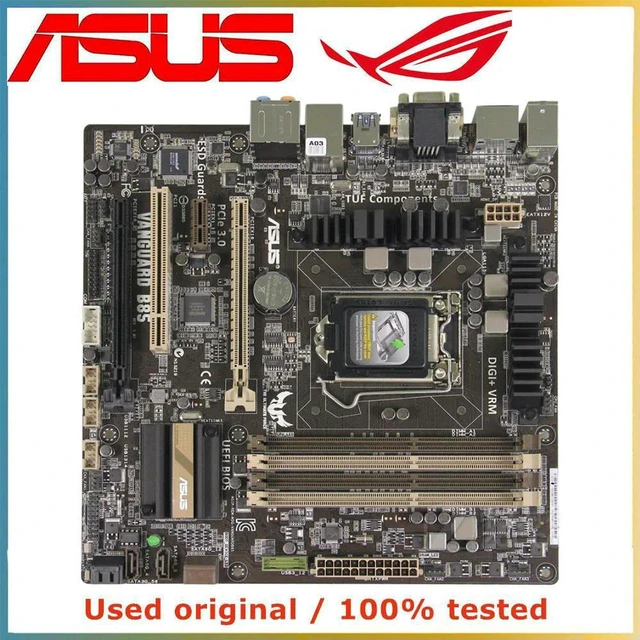 Main image of ASUS VANGUARD B85 Motherboard LGA1150 DDR3 32GB SATA III PCIe 3.0 x16 B85 M-ATX Desktop Mainboard Replacement 100% Tested