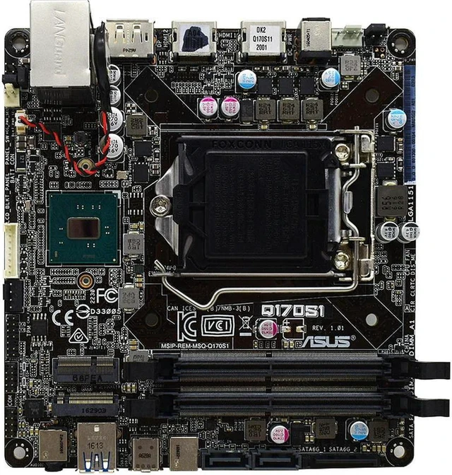 Alt view image 2 of 4 - Q170S1 Motherboard LGA1151 Supports i5 6500 i7 6700 2 Slots 32GB DDR4 M.2 M Key 2280 SSD Dual HDMI Out Replacement 100% Tested