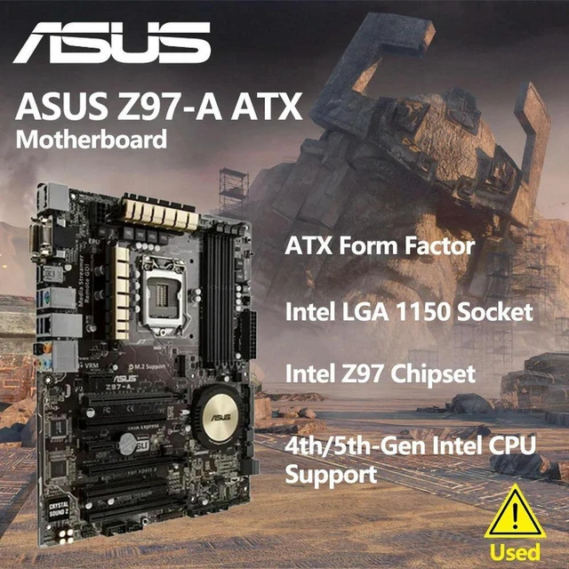 Main image of Z97-A ATX Desktop Motherboard Intel Z97 Chipset LGA1150 Socket, Support 4th/5th Gen Core i7 i5 i3, DDR3 RAM, SATA3, USB3.0 Mainboard Replacement