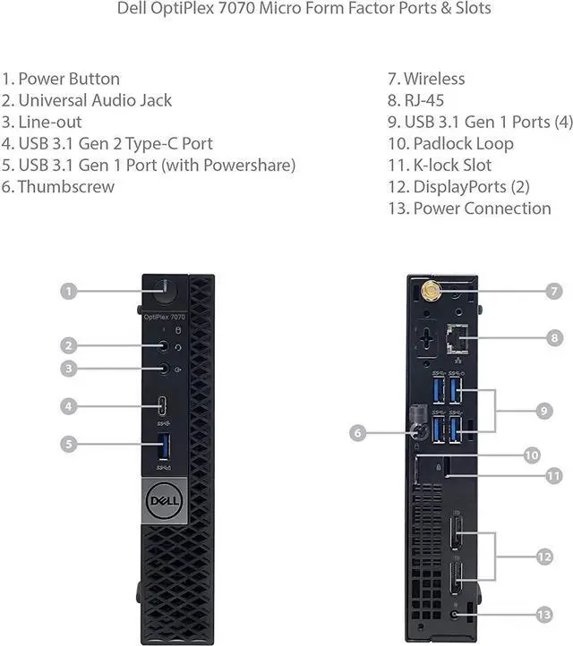 Alt view image 7 of 7 - Dell Optiplex 7070 Micro i5-9500T 2.2GHZ 16GB 512GB SSD Windows 11 Pro