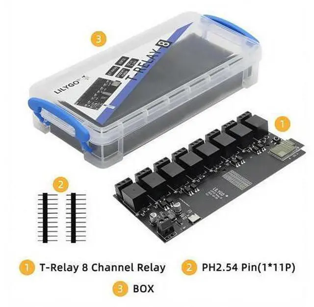 Main image of T-Relay 5V 8 Channel Relay Module ESP32 Wireless Development Board Bluetooth With Optocoupler Isolation For