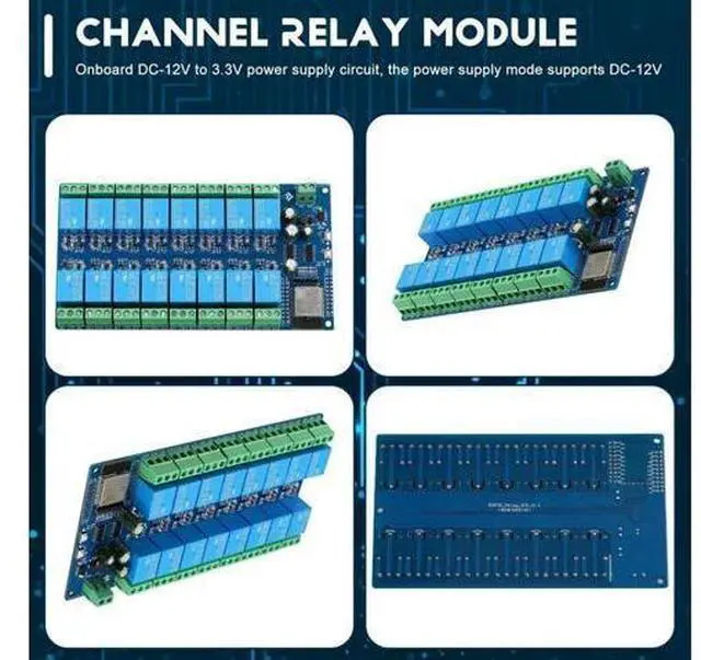 Alt view image 3 of 3 - 3X 16 Channel Relay Module DC5-12V Power Supply ESP32 Development Board ESP32-WROOM Secondary Development Module