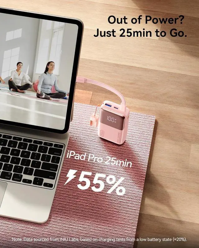 Alt view image 5 of 7 - INIU Pocket Size Portable Charger, Ultra Small 10000mAh 45W PD Power Bank, Fast Charging Battery Pack, Travel Essentials Powerbank for iPhone 17 16 Pro Air, Xiaomi 17 Pro Max 16 15 14, Samsung S24 etc