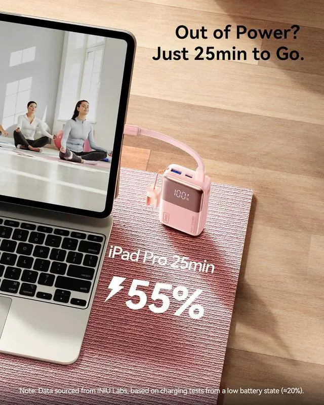 Alt view image 3 of 7 - INIU Pocket Size Portable Charger, Ultra Small 10000mAh 45W PD Power Bank, Fast Charging Battery Pack, Travel Essentials Powerbank for iPhone 17 16 Pro Air, Xiaomi 17 Pro Max 16 15 14, Samsung S24 etc