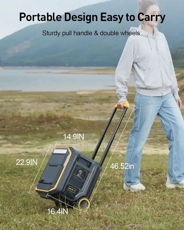 Alt view image 5 of 7 - FlashSpeed Pro 3600 Portable Power Station, 3600W 3096Wh Solar Generator with 2Hr Fast Charge, UPS Home Backup & Outdoor Power for Camping, RV, Power Outage, Emergencies (with Wheels)