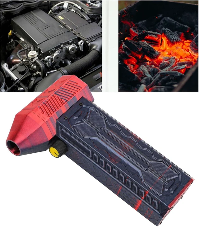 Alt view image 3 of 7 - Zerodis Office Supplies Brushless 110000RPM 3 Speeds Adjustable with USB C Fast Charging 2 X 5000mAh Batteries for Cleaning Cooling Inflating Drying Powerful Turbo Fan Mini (Red Green Blue)