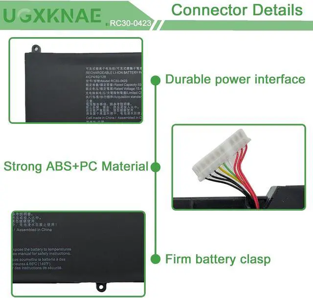 Alt view image 3 of 7 - RC30-0423 Laptop Battery Replacement for Razer Blade 17 3080 Ti Blade 17 Early 2022 Blade Pro 17 RTX 3080 Series RZ09-0368 Laptop Battery 15.4V 82Wh 5329mAh
