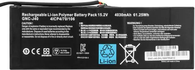 Main image of GNC-J40 961TA013F Laptop Battery Replacement for GIGABYTE P34F P34G P34K P34W V2 V3 V5 V7 Series(15.2V 61.25Wh)