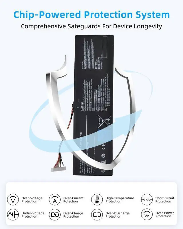 Alt view image 4 of 7 - 94.24Wh GAG-J40 Laptop Battery Replacement for Gigabyte for Aorus 14 V7 K7 14-P64WV6, for Aorus 15 X8 for Aorus 15X V8-BK4 V8-CF2 for Aorus 15G XB 15P WB 17 XA 17G KB 17X WB 17X YB X7 High performance