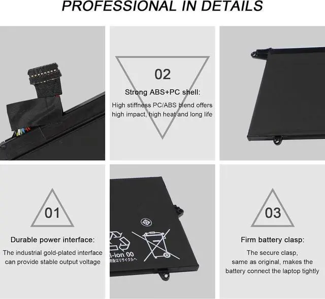 Alt view image 3 of 6 - 57Wh L18M3PD1 Laptop Battery for ThinkPad T490s T495s T14s (Gen 1) 02DL013 02DL016 02DL015 20UJS01R0Y L18C3PD1 5B10W13911 L18C3PD2 L18M3PD2 SB10K97651 SB10K97653 SB10K97652 L18L3PD1