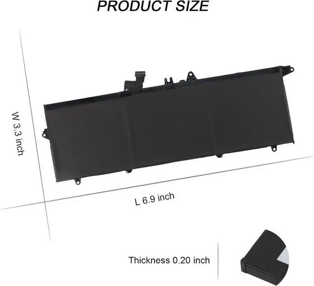 Alt view image 5 of 6 - 57Wh L18M3PD1 Laptop Battery for ThinkPad T490s T495s T14s (Gen 1) 02DL013 02DL016 02DL015 20UJS01R0Y L18C3PD1 5B10W13911 L18C3PD2 L18M3PD2 SB10K97651 SB10K97653 SB10K97652 L18L3PD1