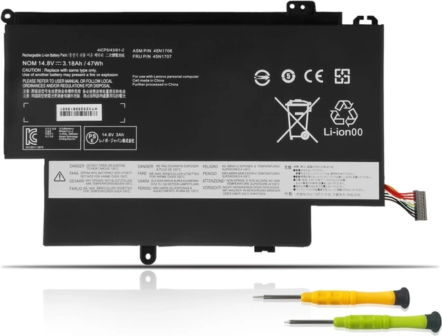 Main image of 47Wh 45N1704 45N1705 45N1706 45N1707 Laptop Battery for ThinkPad S1 Yoga ThinkPad Yoga 12 S1-S240 S1-120 Series 20DL 20DK 20C0 20CD 20CD00AJGE 20CD0038GE 20CD0001GE 20DL0014FR 20C0006EGE