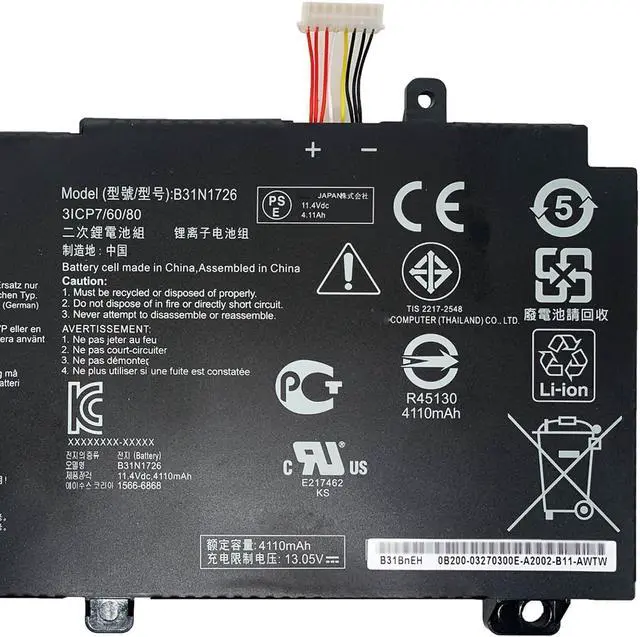 Alt view image 4 of 6 - B31N1726 Laptop Battery 48Wh 4210mAh 11.4V Compatible with Asus TUF Gaming FX504 FX505 / TUF Gaming A15 FA506IU A17 FA706II / FX80 FX86 Series B31N1726-1 B31BnEH B31BN91 A41LK9H