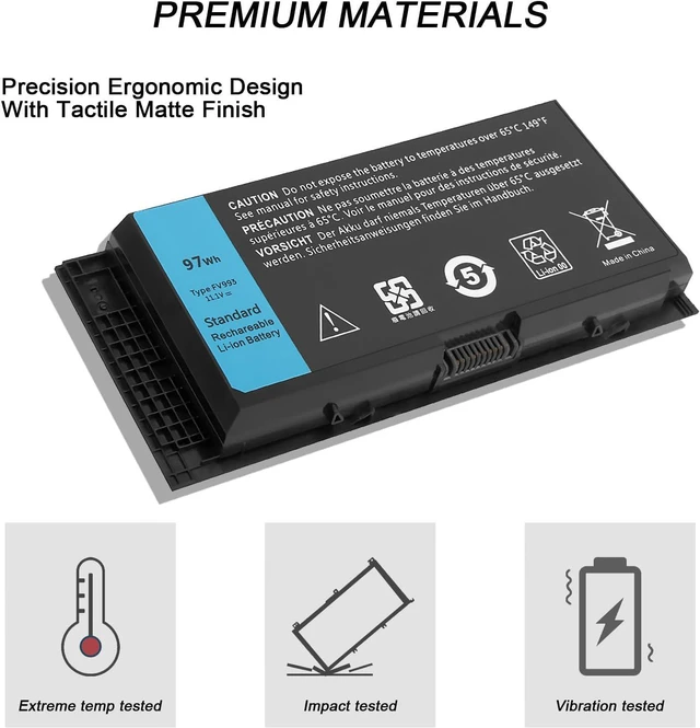 Alt view image 4 of 6 - FV993 Laptop Battery for Dell Precision M4600 M4700 M4800 M6600 M6700 M6800 Mobile Workstation FJJ4W R7PND X57F1 PG6RC V7M28 KJ321 WD6D1 4HJXX T4DTX 33F0D FVWT4 J5CG3 1C75X 3DJH7 97KRM RY6WH 9GP08