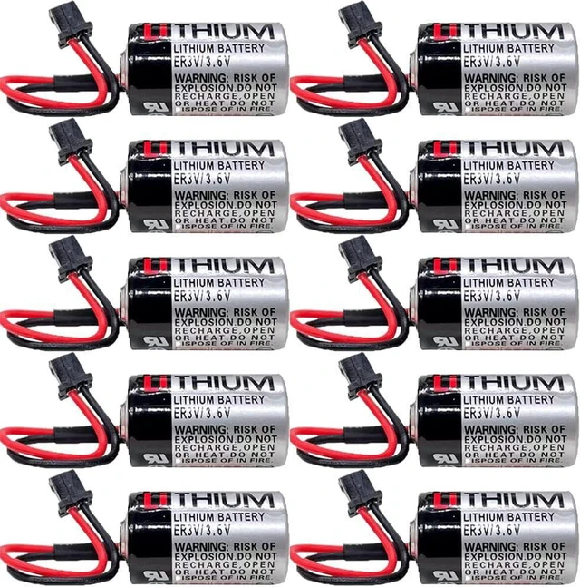 Main image of (10 Pack) JZSP-BA01 ER3V 3.6V 1000mah PLC Lithium Battery for ER3V/3.6V with Plug