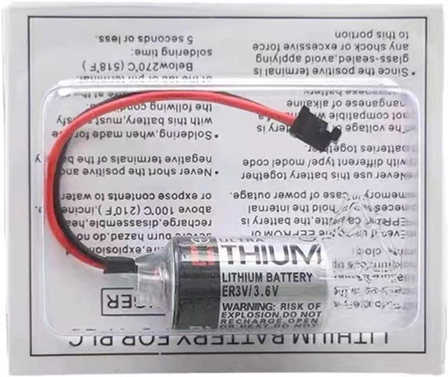 Alt view image 6 of 6 - (10 Pack) JZSP-BA01 ER3V 3.6V 1000mah PLC Lithium Battery for ER3V/3.6V with Plug