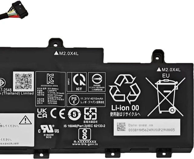 Alt view image 4 of 6 - L22M3P70 Laptop Battery 46.5Wh 4112mAh 11.31V Compatible with Lenovo ThinkPad L14 Gen 4 / ThinkPad L15 Gen 4 Series L22D3P70 L22B3P70 L22X3P70 SB11H56249 5B11H56348 SB11M89800 5B11M89999