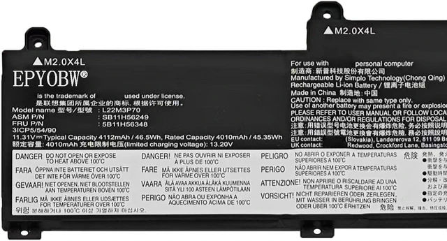 Alt view image 3 of 6 - L22M3P70 Laptop Battery 46.5Wh 4112mAh 11.31V Compatible with Lenovo ThinkPad L14 Gen 4 / ThinkPad L15 Gen 4 Series L22D3P70 L22B3P70 L22X3P70 SB11H56249 5B11H56348 SB11M89800 5B11M89999