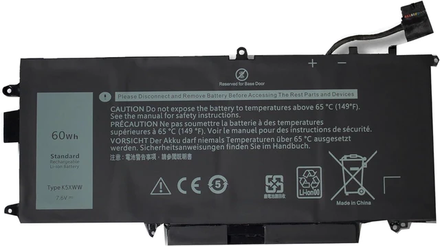 Main image of K5XWW 7.6V 60Wh/7500mAh for Latitude 7390 7389 5289 2in1 K5XWW Battery