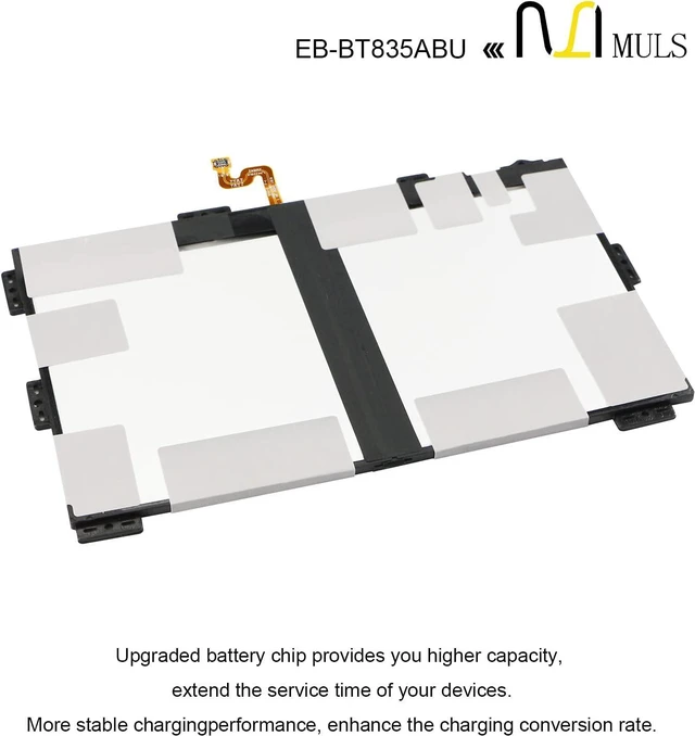 Alt view image 3 of 7 - MULS EB-BT835ABU Replacement Battery Compatible with Samsung Galaxy Tab S4 10.5" SM-T830 T835 Series Installation Tools 3.85V 7300mAh 28.11Wh