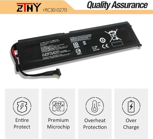 Alt view image 5 of 7 - ZTHY RC30-0270 RZ09-03009 Laptop Battery Replacement for Razer Blade 15 Base 2018 2019 GTX 1660 Ti RZ09-0270 02705E76 02705J76 02705J75-R3J1 02705W75-R3W1 RZ09-0300 RZ09-03006 RZ09-03006E92 15.4V 65Wh