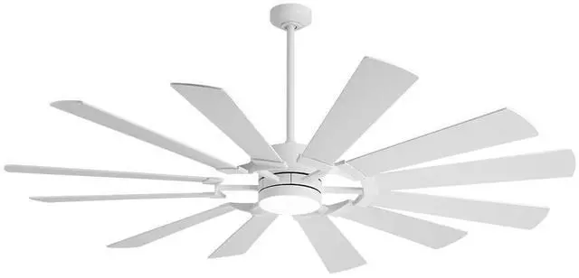 Main image of 72" 12 Blade Ceiling Fan with Light and Remote, High Wind Power Ceiling Fan, DC Motor Ceiling Fan, Reversible Ceiling Fan for Living Room Ceiling Fan, Bedroom Ceiling Fan, Covered Patios, Factories