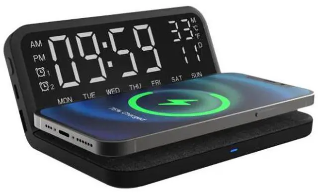 Main image of TQ-1 Digital Alarm Clock & Qi Wireless Charger