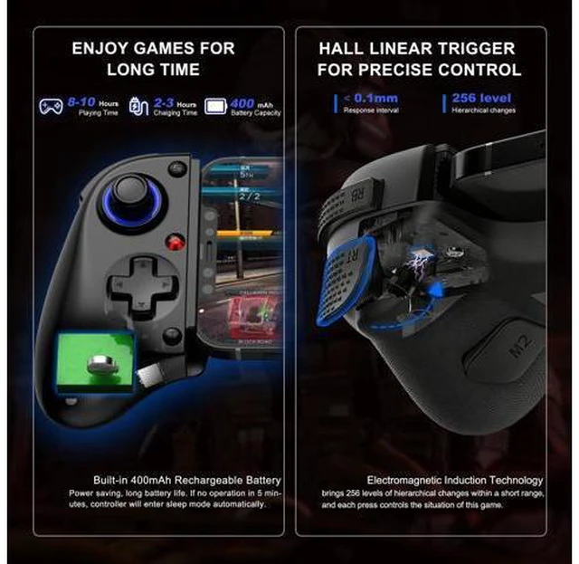 Alt view image 7 of 7 - Universal Mobile Gaming Controller for iPhone, Android, PC & Switch, Supports Cloud Gaming, Remote Play & Turbo Mode