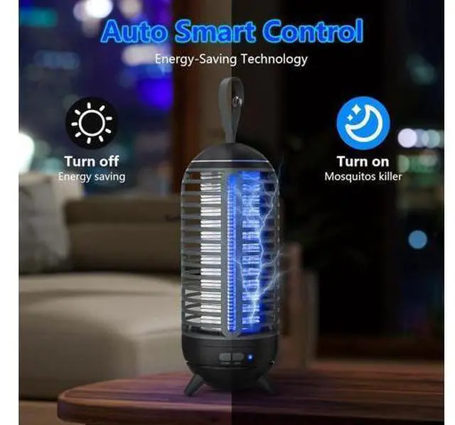 Alt view image 3 of 7 - Cordless Bug Zapper Outdoor Rechargeable 2 in 1 Wireless Mosquito Killer Lamp 2500mAh Bug Zapper Electric Trap Ideal Fly Zapper Indoor for Patio, Home, Backyard, Yard, Garden, Campsite (Black)