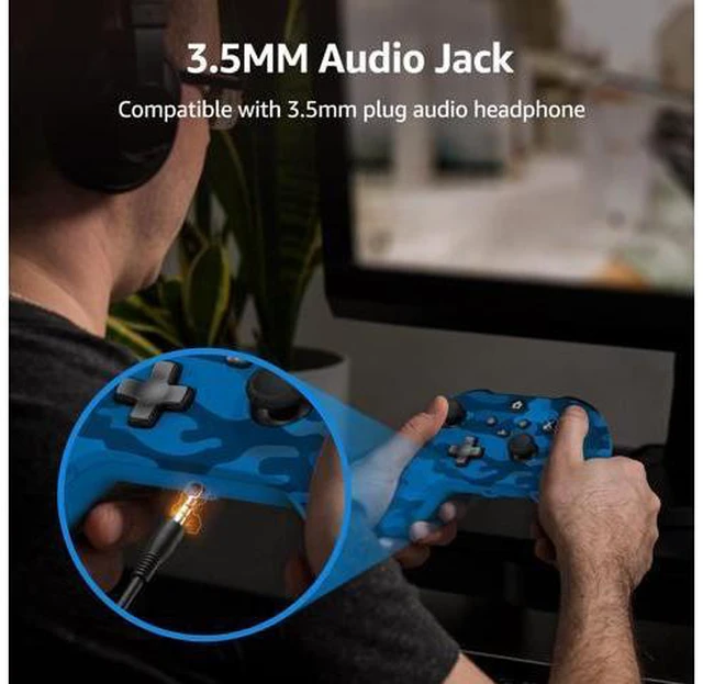 Alt view image 7 of 7 - Xbox Wireless Controller: Hall Joysticks & Triggers, 2.4G, Turbo, Dual Vibration, 3.5mm Jack. Compatible with Xbox, PC, Android Blue Camo