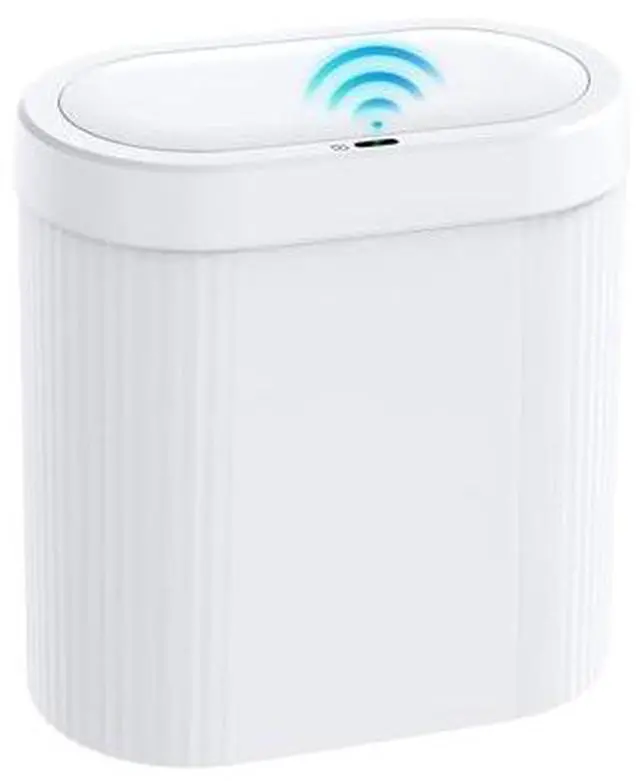 Main image of 5 Gallon Bathroom Trash Can with Lid, Automatic Motion Sensor White Trash Can, Touchless Slim Waterproof Garbage Bin for Kitchen, Bedroom, Office, and Bathroom