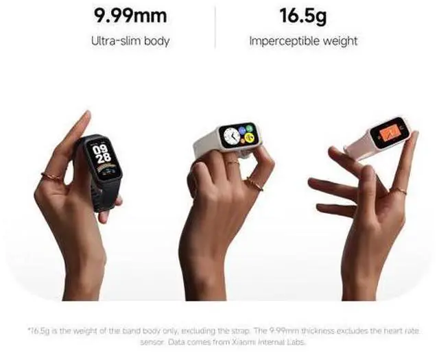 Alt view image 2 of 7 - Smart Band 9 Active Global Version 1.47'' Display 18-Day Battery Life Modes All-Day Health and Fitness Monitoring 5ATM (Black)