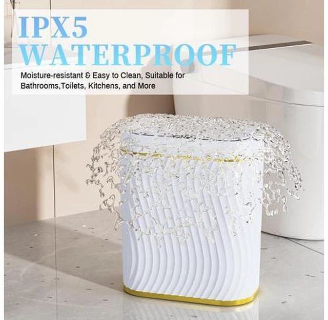 Alt view image 5 of 7 - Automatic Motion Sensor Bathroom Small Trash Can with Lid, 2.6 Gallon Touchless Slim Garbage Can, Smart Waterproof Trash Bin for Bedroom, Restroom, Living Room, Office