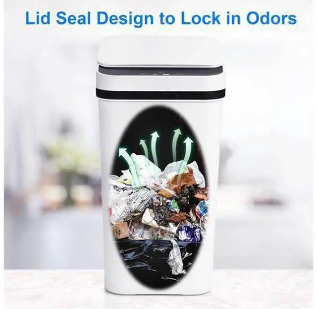 Alt view image 3 of 7 - Bathroom Smart Touchless Trash Can 2.2 Gallon Automatic Motion Sensor Rubbish Can with Lid Electric Narrow Small Garbage Bin for Kitchen, Office, Living Room, Toilet, Bedroom, RV