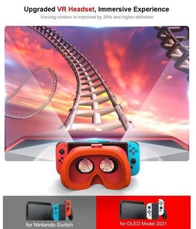 Alt view image 4 of 7 - VR Headset for Nintendo Switch & Switch OLED, Upgraded Switch Virtual Reality Glasses with Adjustable Lens and Elite Strap, Labo VR Kit 3D Goggles Accessories for VR Gaming Experience