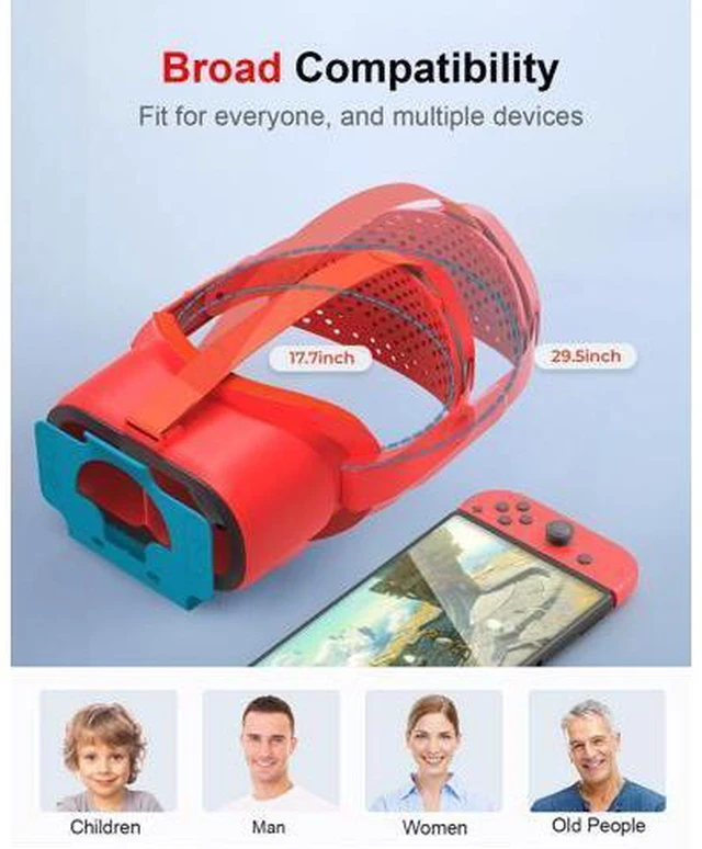Alt view image 5 of 7 - VR Headset for Nintendo Switch & Switch OLED, Upgraded Switch Virtual Reality Glasses with Adjustable Lens and Elite Strap, Labo VR Kit 3D Goggles Accessories for VR Gaming Experience