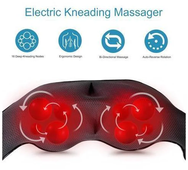 Alt view image 2 of 7 - Shiatsu Neck and Back Massager, Electric Shoulder Massager with Heat, Deep Tissue Kneading Massage for Pain Relief, Idea Gifts (NOT Cordless)
