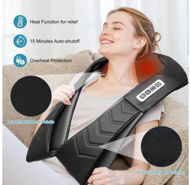 Alt view image 4 of 7 - Shiatsu Neck and Back Massager, Electric Shoulder Massager with Heat, Deep Tissue Kneading Massage for Pain Relief, Idea Gifts (NOT Cordless)