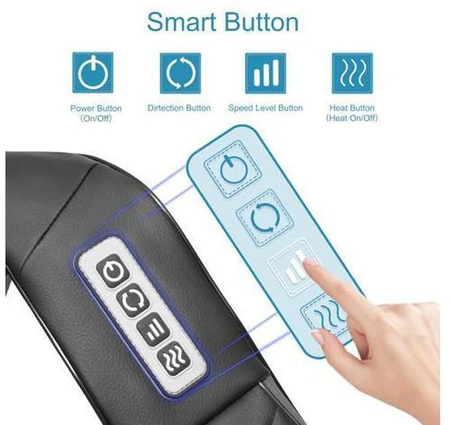 Alt view image 3 of 7 - Shiatsu Neck and Back Massager, Electric Shoulder Massager with Heat, Deep Tissue Kneading Massage for Pain Relief, Idea Gifts (NOT Cordless)