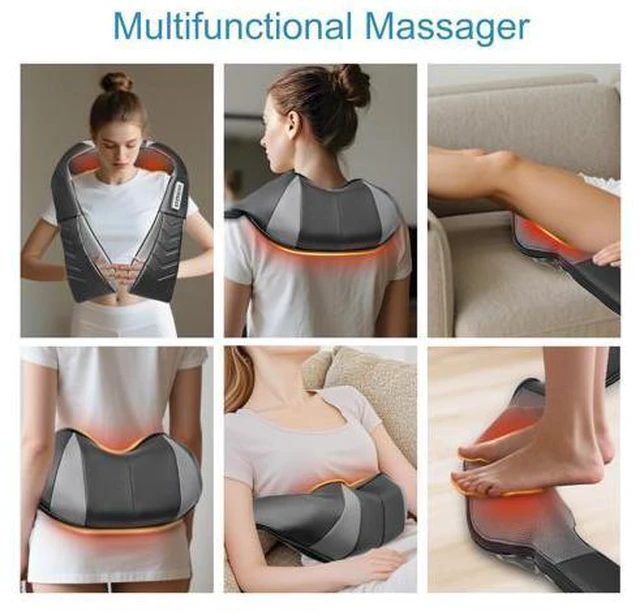 Alt view image 5 of 7 - Shiatsu Neck and Back Massager, Electric Shoulder Massager with Heat, Deep Tissue Kneading Massage for Pain Relief, Idea Gifts (NOT Cordless)