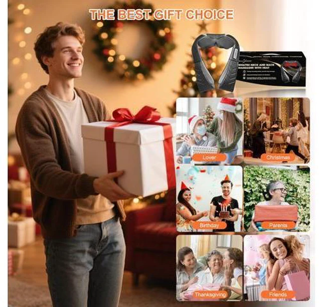 Alt view image 7 of 7 - Shiatsu Neck and Back Massager, Electric Shoulder Massager with Heat, Deep Tissue Kneading Massage for Pain Relief, Idea Gifts (NOT Cordless)