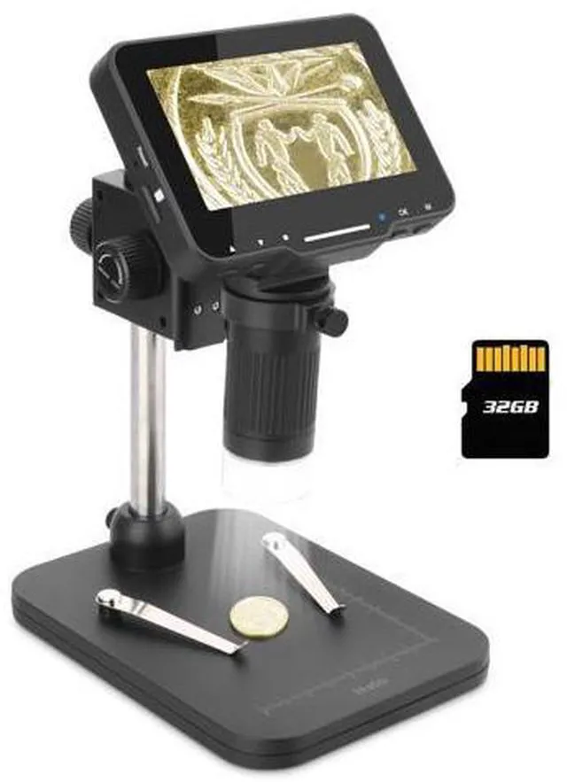 Main image of 4.3" Coin Microscope 1000x Handheld LCD Digital Microscope with Screen Coin Magnifier with 8 Adjustable LED Lights Compatible with PC Windows/Mac OS with 32GB SD Card