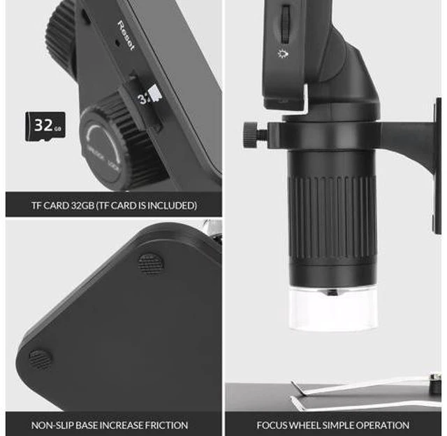 Alt view image 7 of 7 - 4.3" Coin Microscope 1000x Handheld LCD Digital Microscope with Screen Coin Magnifier with 8 Adjustable LED Lights Compatible with PC Windows/Mac OS with 32GB SD Card