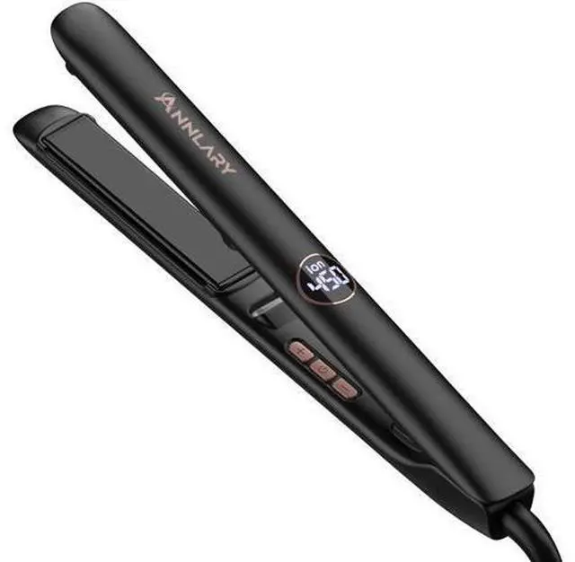 Main image of Hair Straightener 1 Inch Flat Iron and Curler 2 in 1, 15s Fast Heating, Professional Titanium Ceramic Ionic Dual Voltage Straighteners for All Hair Types