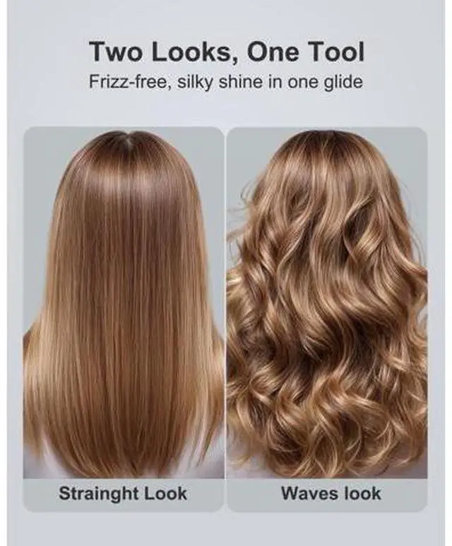 Alt view image 6 of 7 - Hair Straightener 1 Inch Flat Iron and Curler 2 in 1, 15s Fast Heating, Professional Titanium Ceramic Ionic Dual Voltage Straighteners for All Hair Types