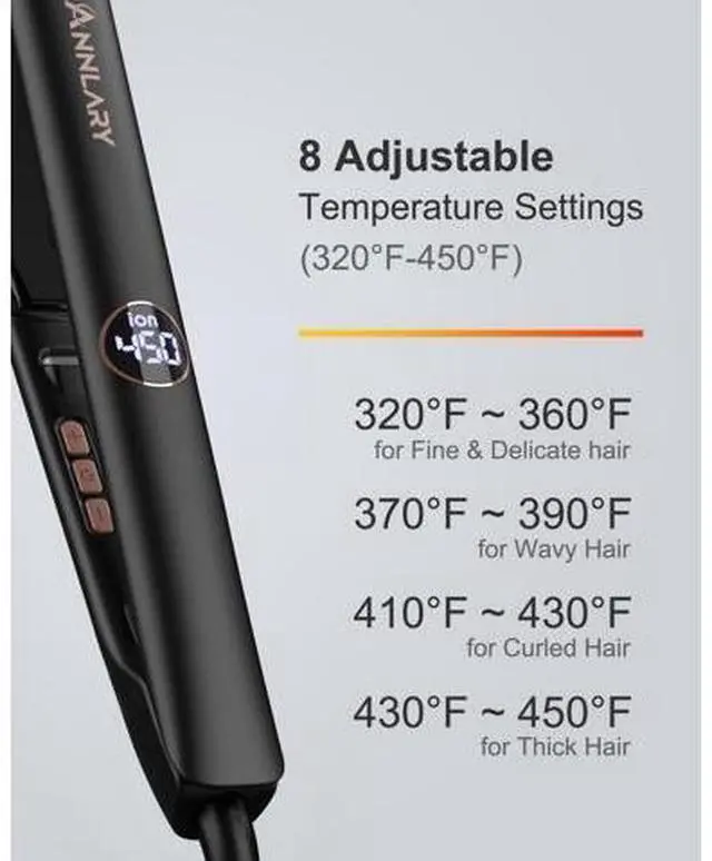 Alt view image 7 of 7 - Hair Straightener 1 Inch Flat Iron and Curler 2 in 1, 15s Fast Heating, Professional Titanium Ceramic Ionic Dual Voltage Straighteners for All Hair Types