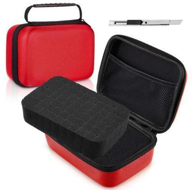 Main image of EVA Hard Case with Customizable Foam 11 x 7.8 x 4.3 Inch Protective EVA Carrying Case Shockproof Outdoor for Camera, Digital Products, Electronic Instruments with Knife, Red